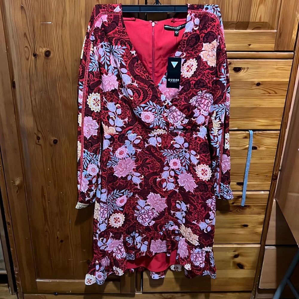 Guess Red Floral Dress